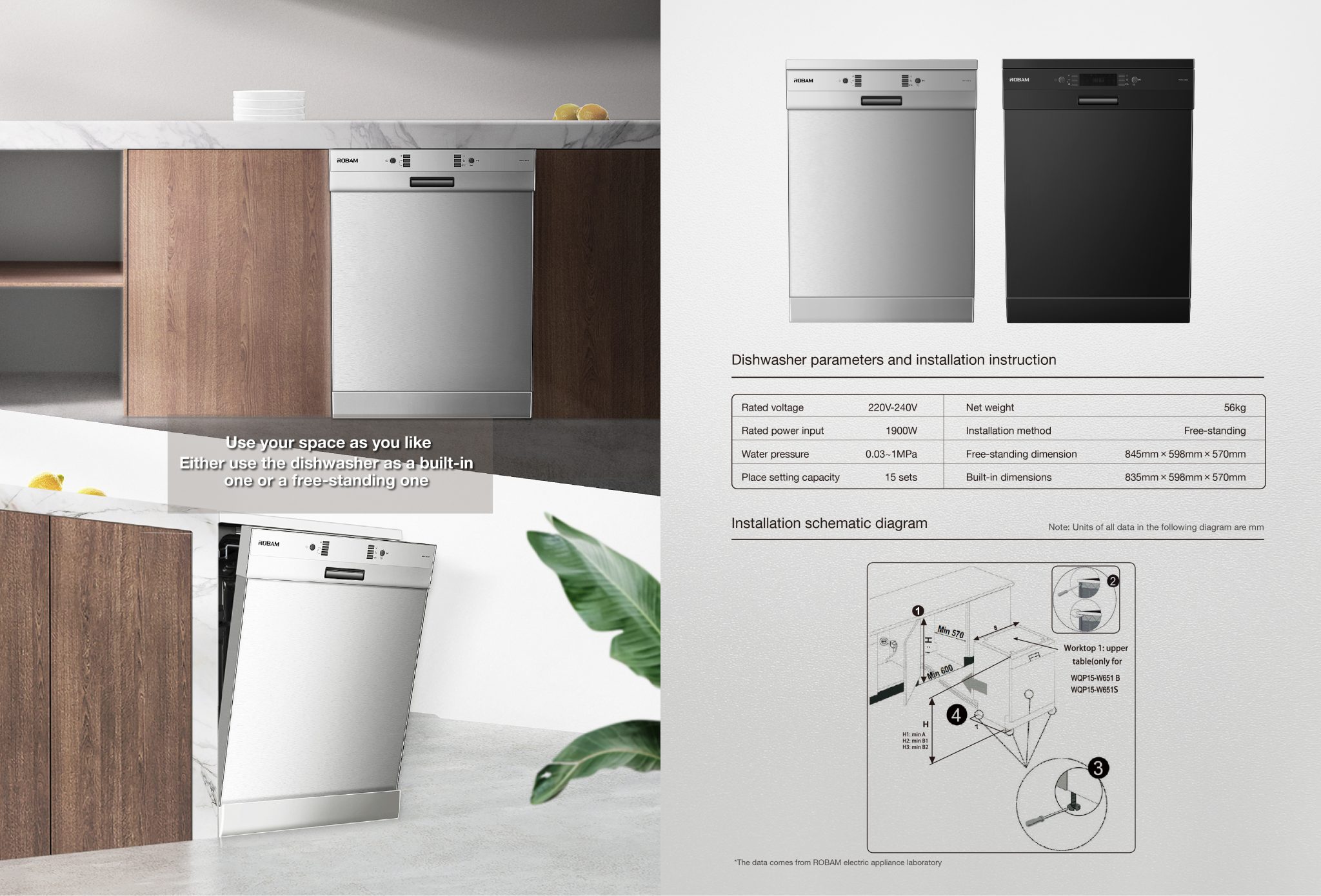 W651B Dishwasher 15P robam